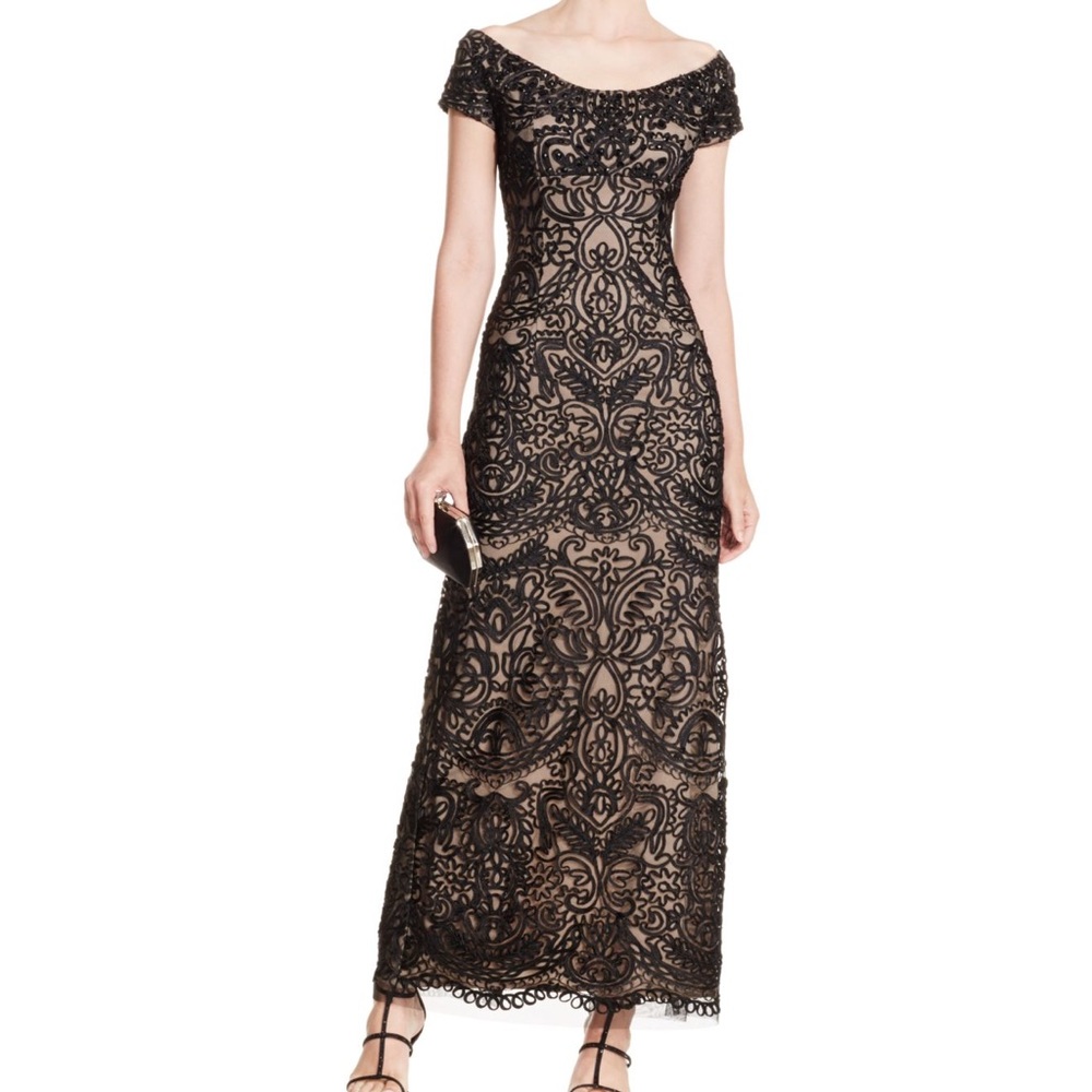 Alex Evenings Black Lace Maxi Dress